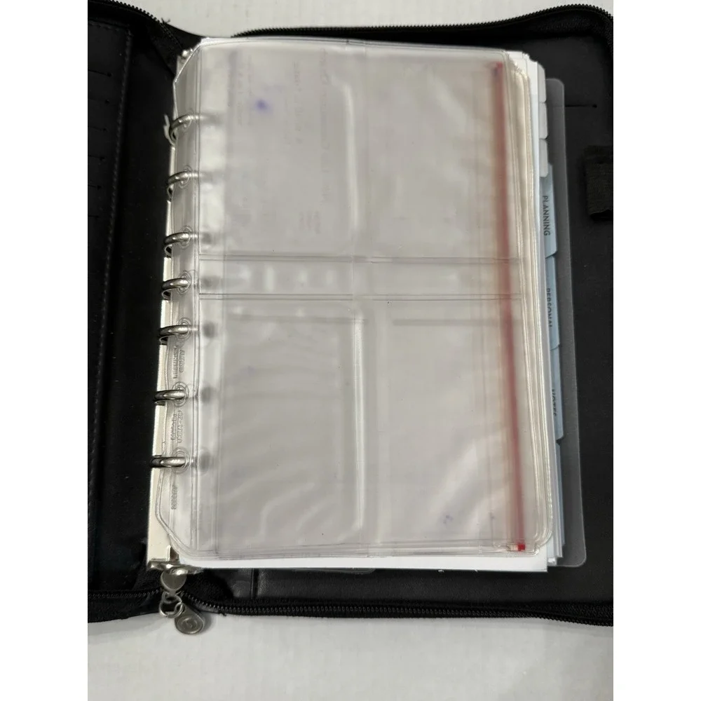 VTG Franklin Covey 365 Black Planner Zip Around 7 Ring Binder 10 X 8 Blank Pages